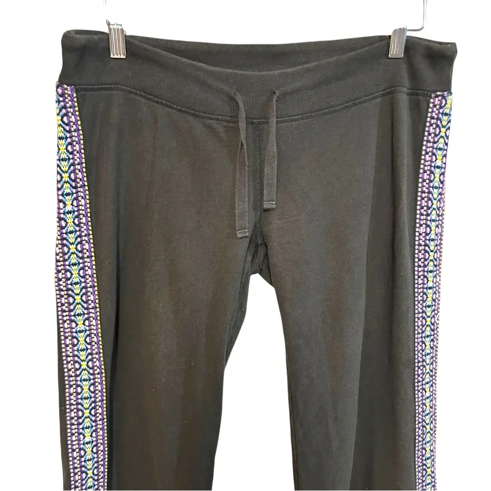 Lucky brand S-L sweatpants “hippie” butt embroidery side trim wide leg Y2K boho - Picture 13 of 16
